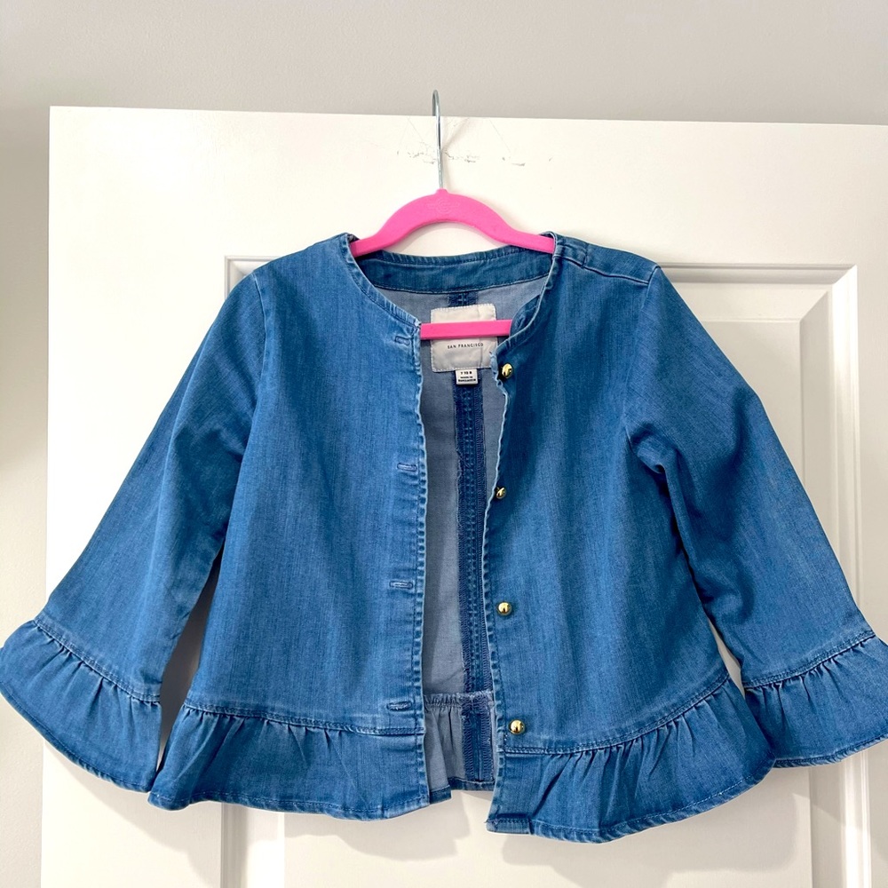 Janie and Jack Girls Ruffle Jean Jacket